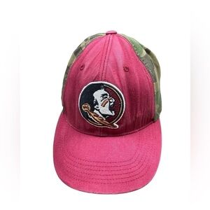 FSU Florida State Seminoles NCAA Hat Burgundy Camo Adjustable Strapback Cap